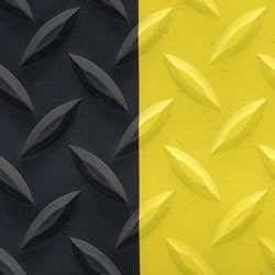 Global Industrial™ Diamond-Plate Anti Fatigue Mat 15/16 Thick 3' x Cut to  75' Black/Yellow